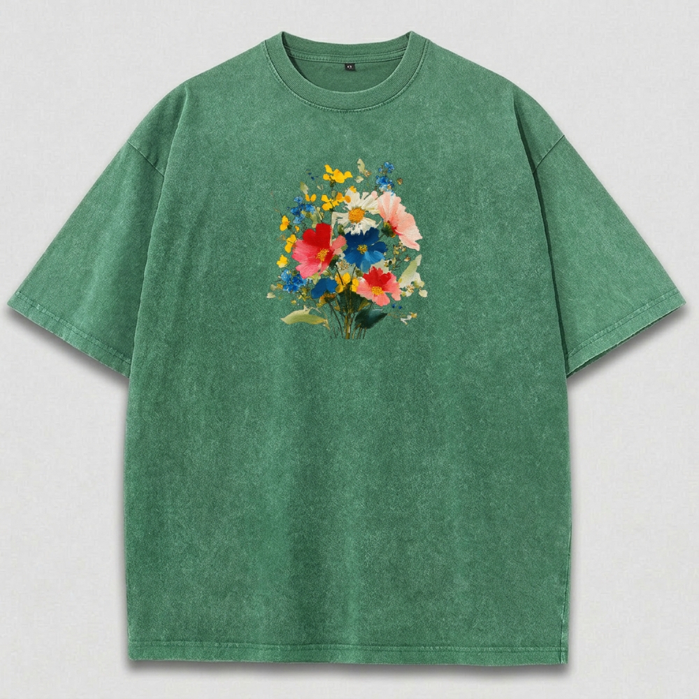 Blooming Flowers Vintage Organic Cotton Plant Tee-HikeVista