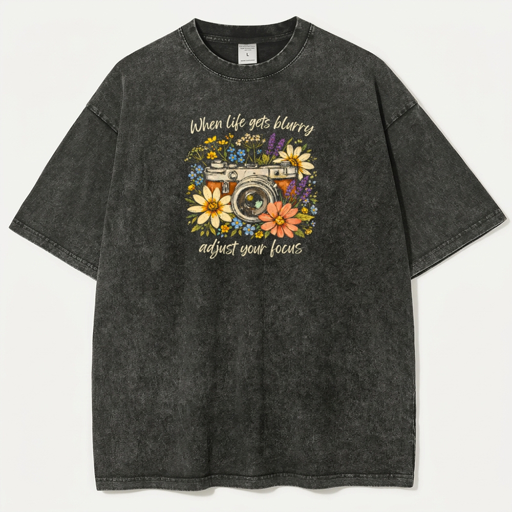 Flower Camera Vintage Organic Cotton Hiking Tee-HikeVista