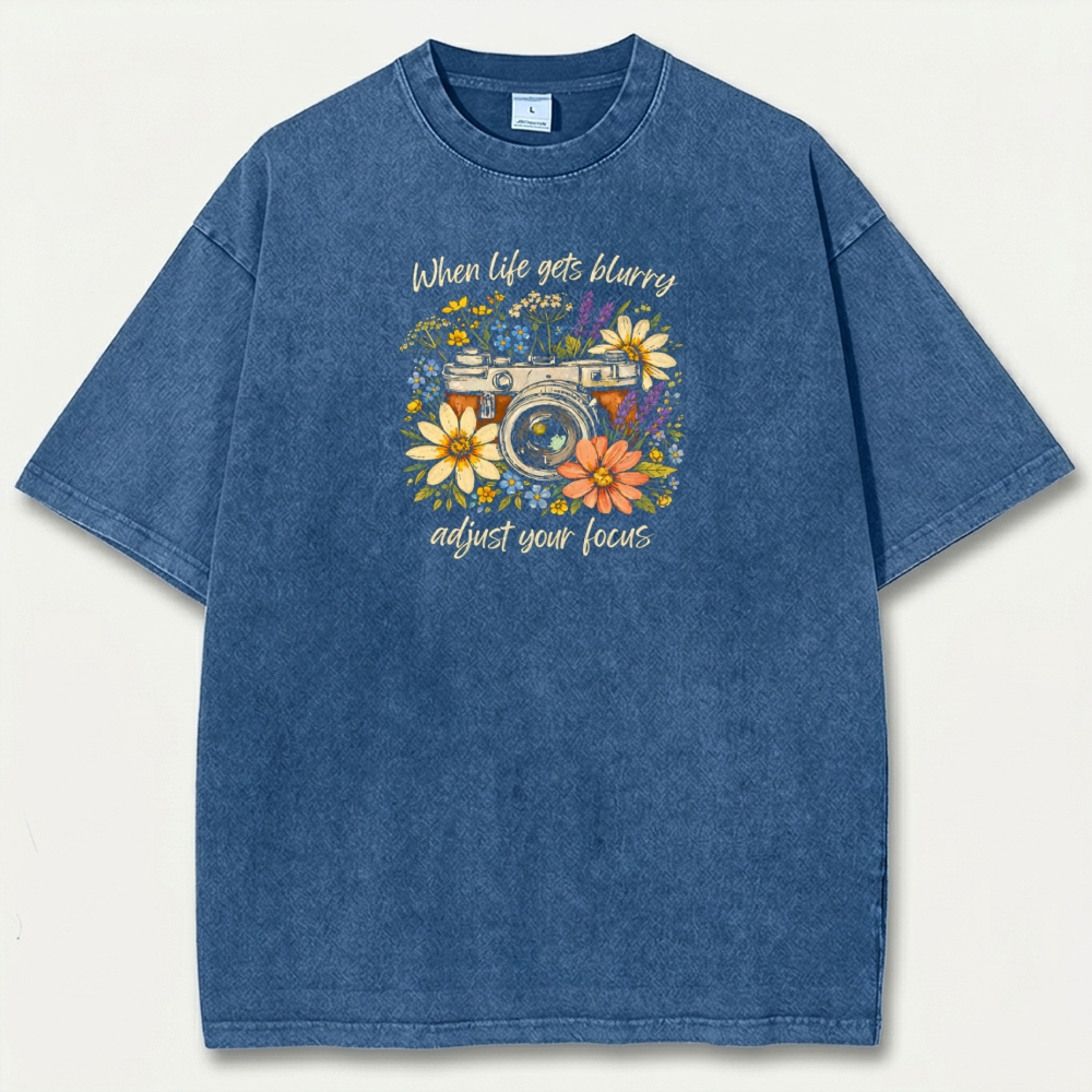 Flower Camera Vintage Organic Cotton Hiking Tee-HikeVista