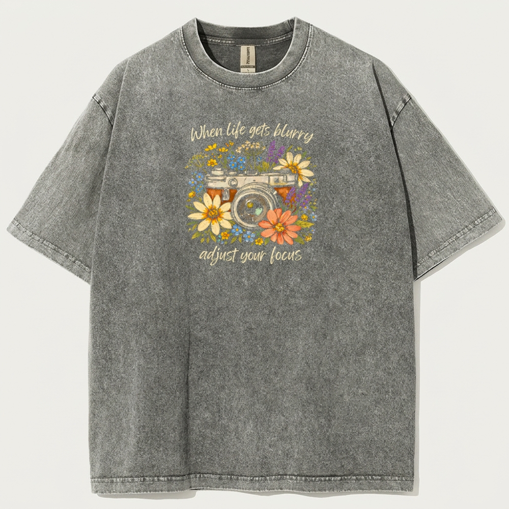 Flower Camera Vintage Organic Cotton Hiking Tee-HikeVista