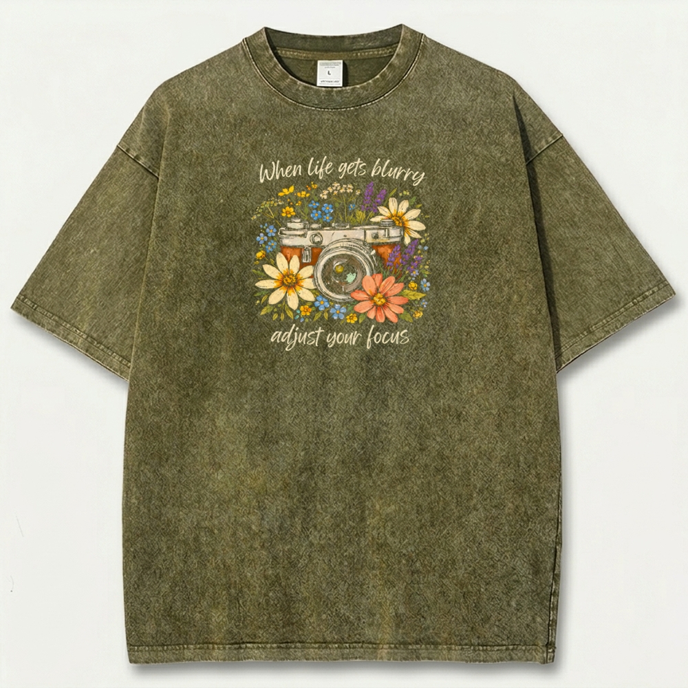 Flower Camera Vintage Organic Cotton Hiking Tee-HikeVista
