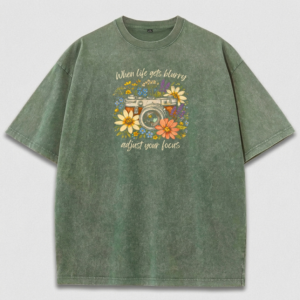 Flower Camera Vintage Organic Cotton Hiking Tee-HikeVista