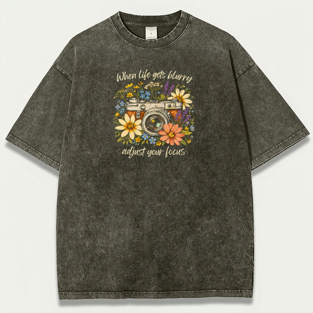 Flower Camera Vintage Organic Cotton Hiking Tee-HikeVista
