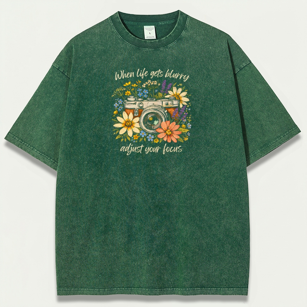 Flower Camera Vintage Organic Cotton Hiking Tee-HikeVista