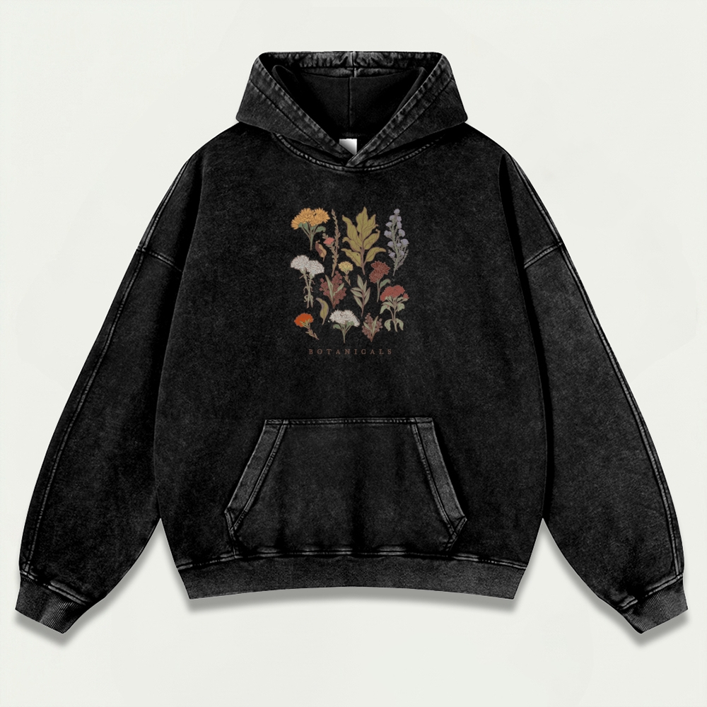Botanicals Vintage Premium Heavyweight Plant Hoodie-HikeVista