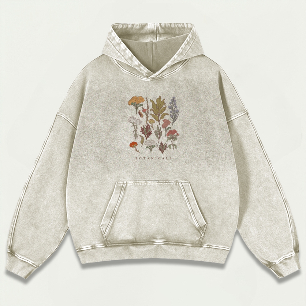 Botanicals Vintage Premium Heavyweight Plant Hoodie-HikeVista