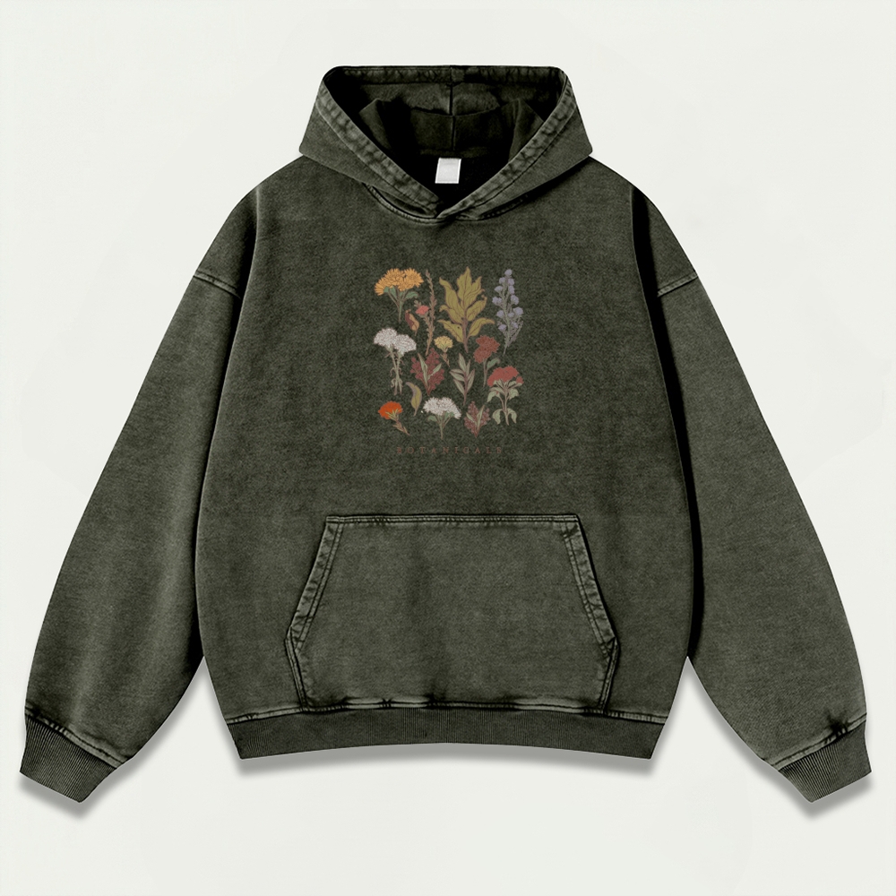 Botanicals Vintage Premium Heavyweight Plant Hoodie-HikeVista