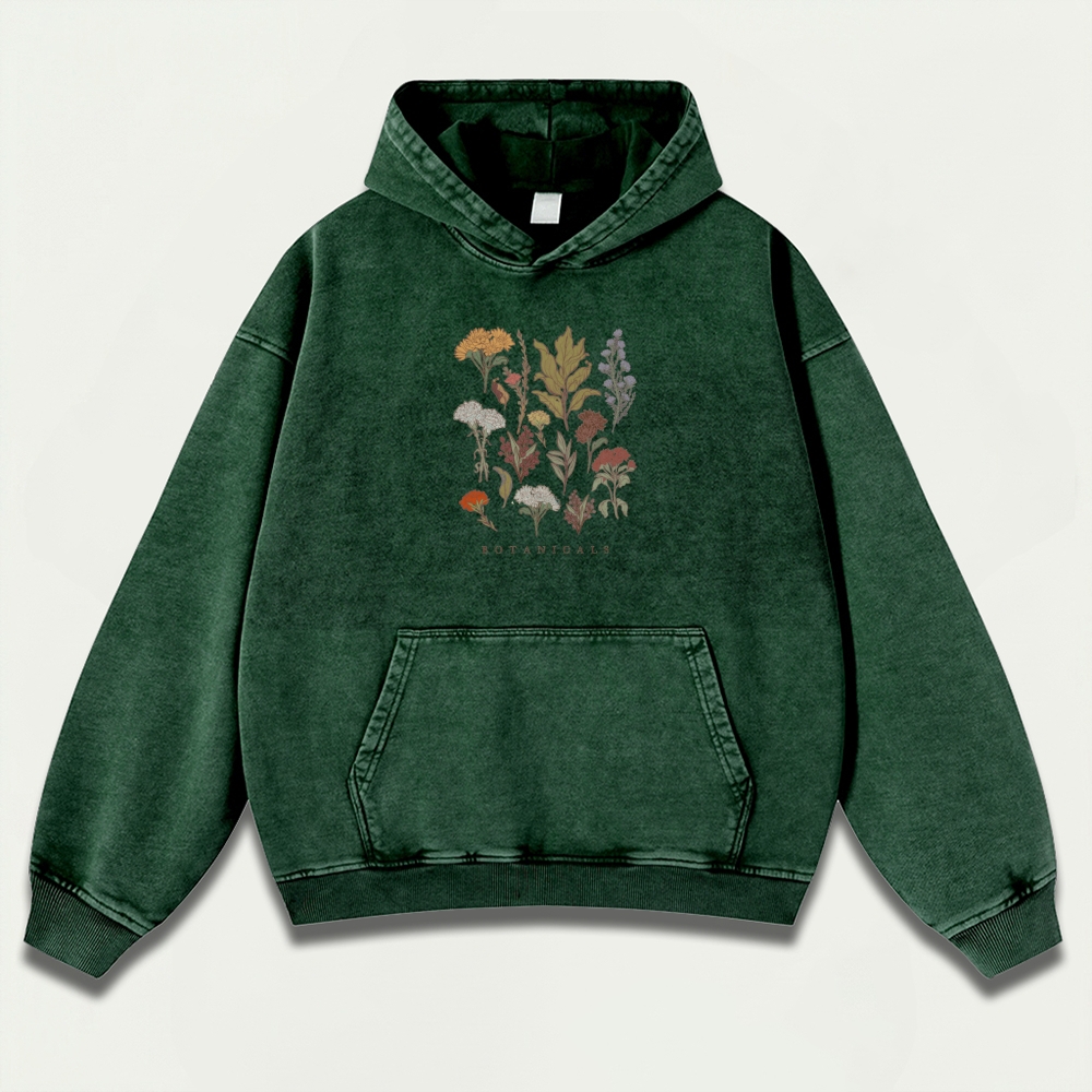 Botanicals Vintage Premium Heavyweight Plant Hoodie-HikeVista