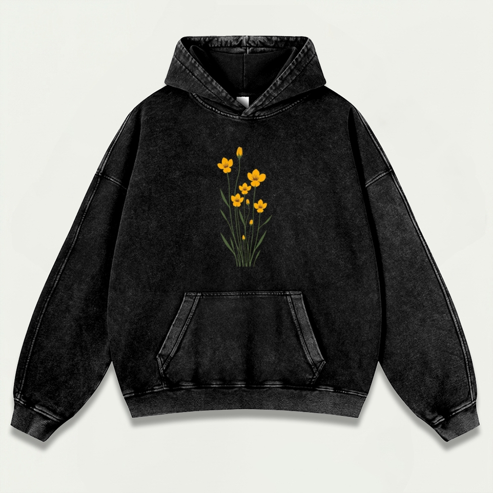 Wildflower Vintage Premium Heavyweight Plant Hoodie-HikeVista