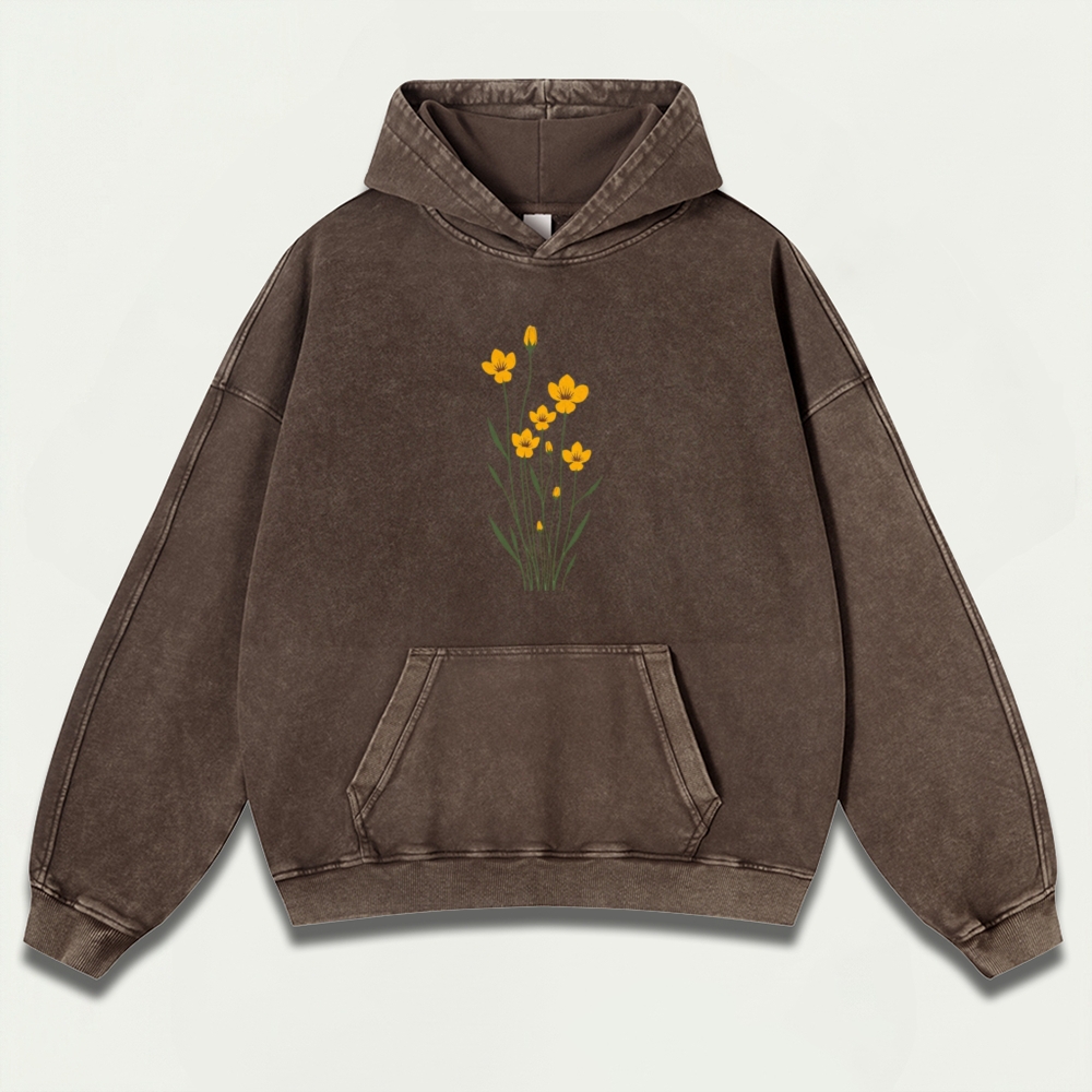 Wildflower Vintage Premium Heavyweight Plant Hoodie-HikeVista