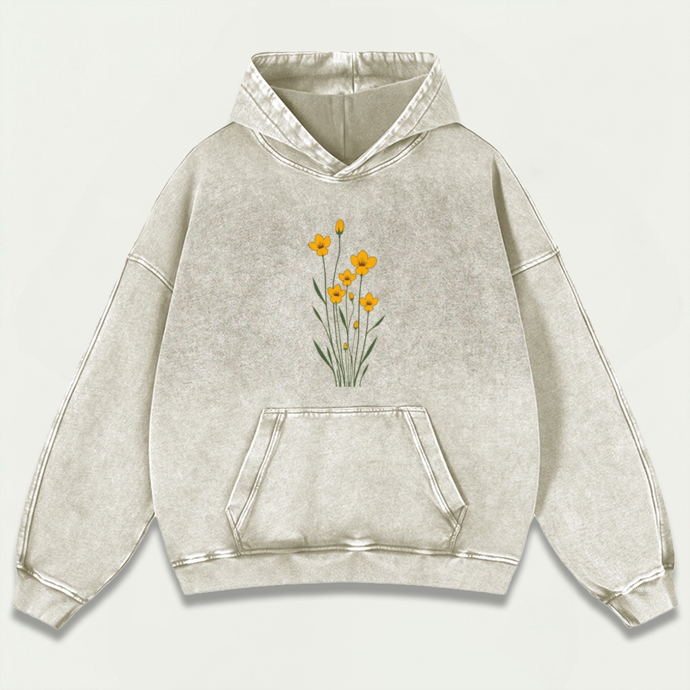 Wildflower Vintage Premium Heavyweight Plant Hoodie-HikeVista
