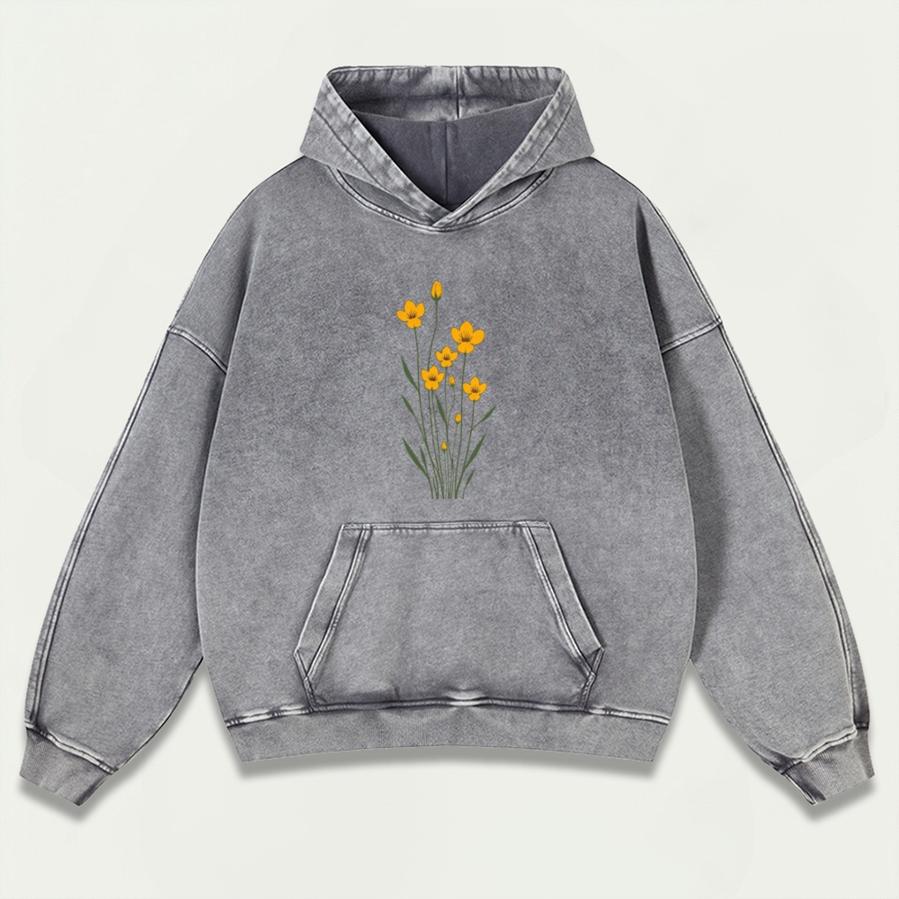 Wildflower Vintage Premium Heavyweight Plant Hoodie-HikeVista