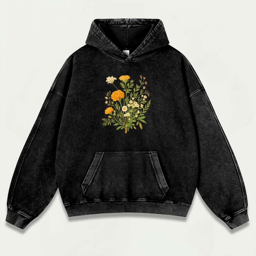 Wildflower Vintage Premium Heavyweight Plant Hoodie-HikeVista