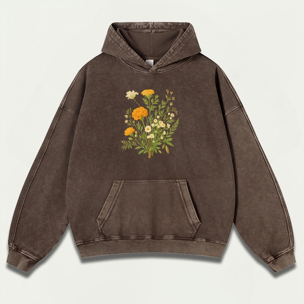 Wildflower Vintage Premium Heavyweight Plant Hoodie-HikeVista