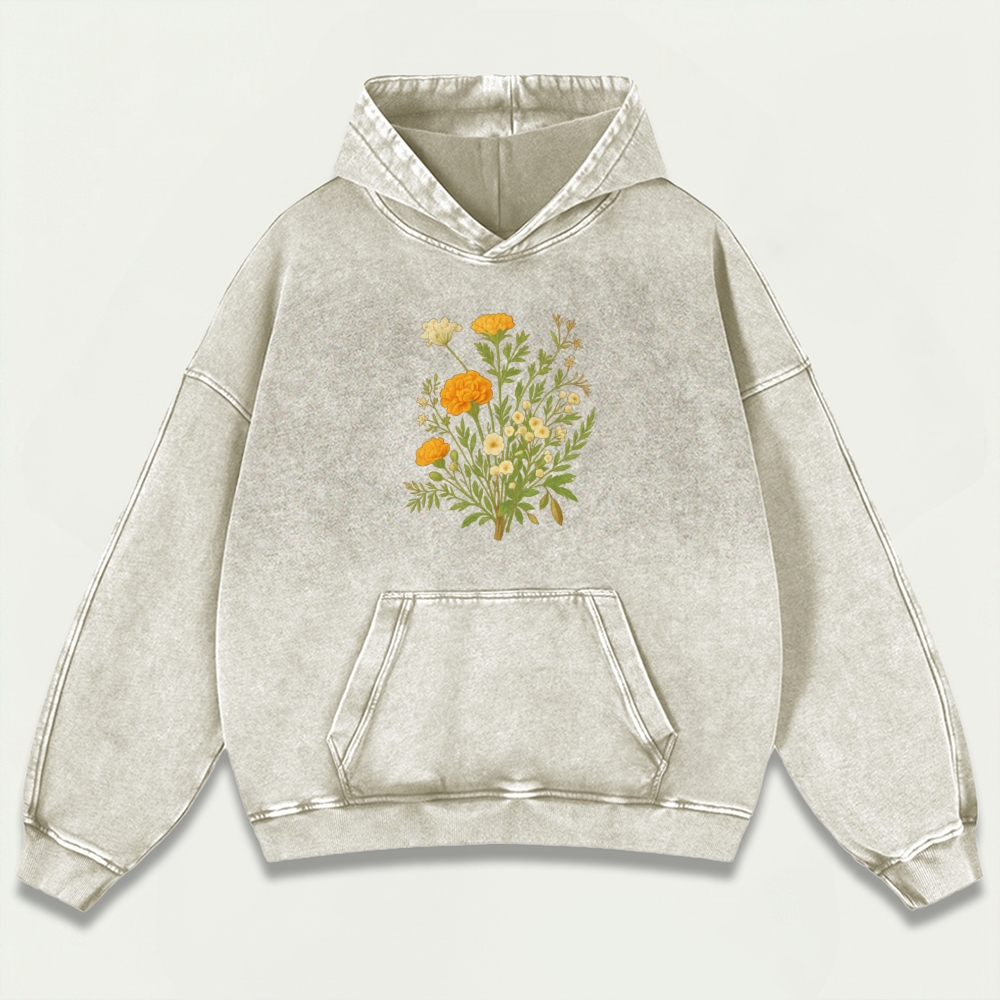 Wildflower Vintage Premium Heavyweight Plant Hoodie-HikeVista