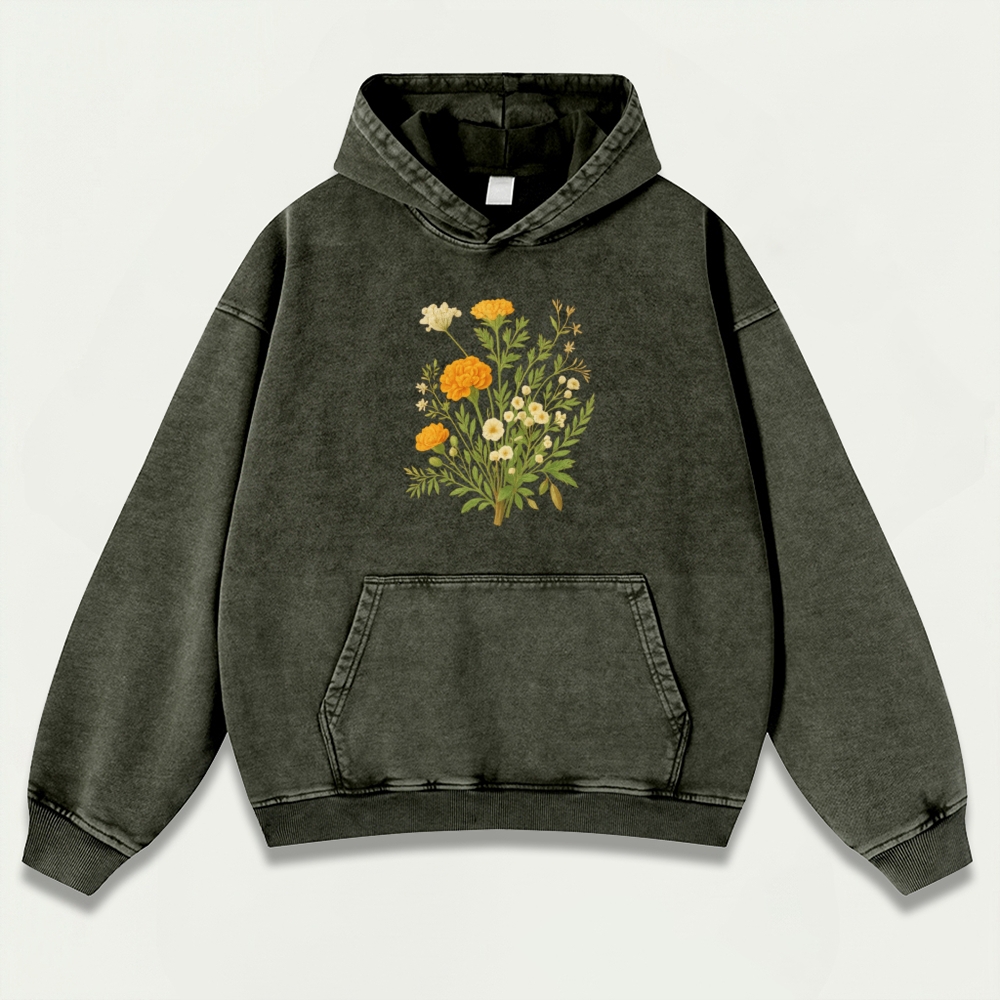 Wildflower Vintage Premium Heavyweight Plant Hoodie-HikeVista
