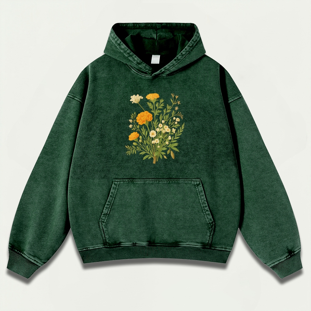 Wildflower Vintage Premium Heavyweight Plant Hoodie-HikeVista