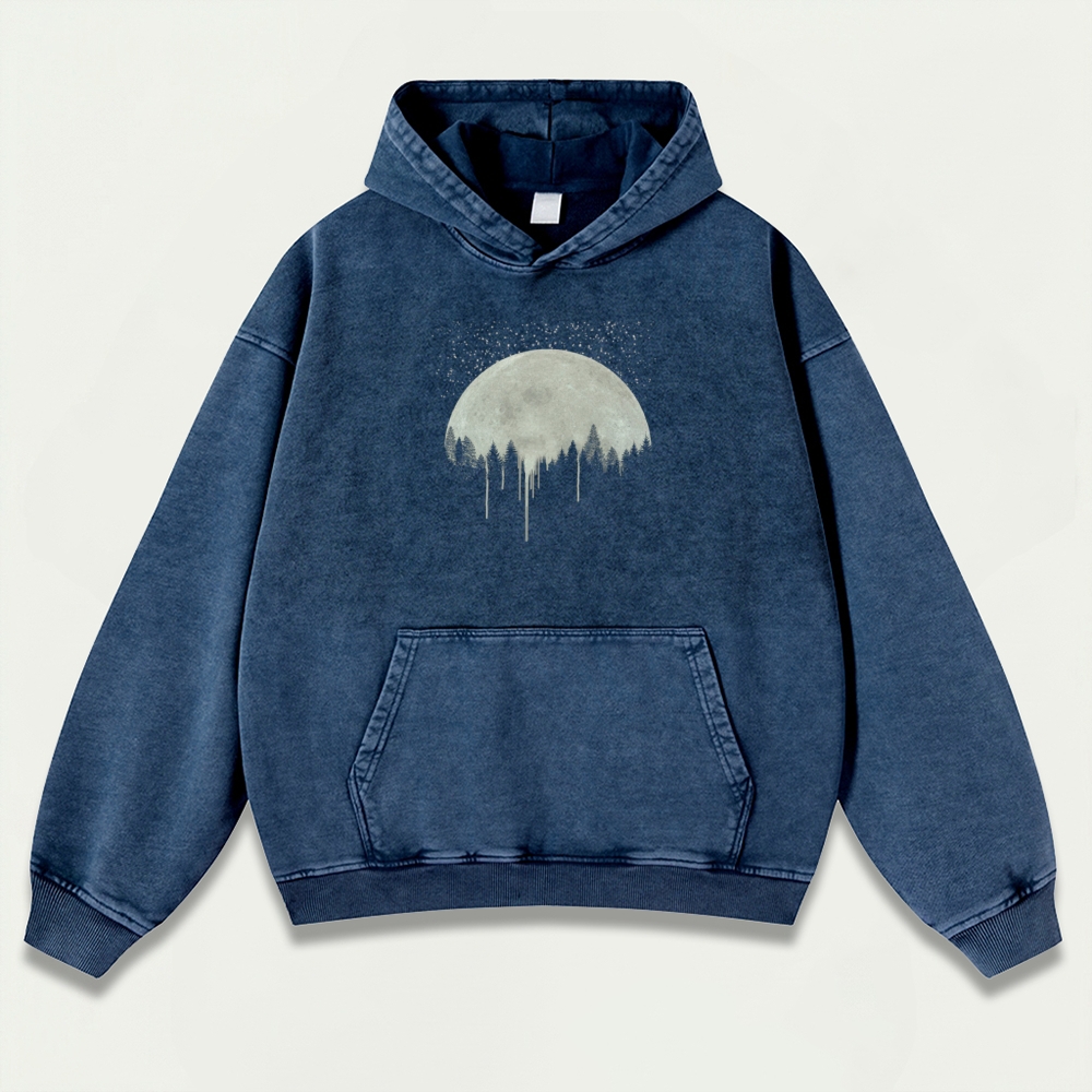Moon Forest Vintage Premium Heavyweight Plant Hoodie-HikeVista