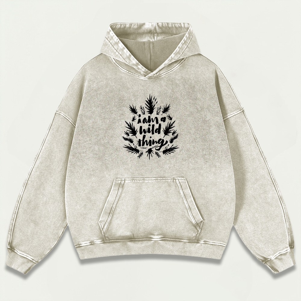 I Am A Wild Thing Vintage Premium Heavyweight Plant Hoodie-HikeVista