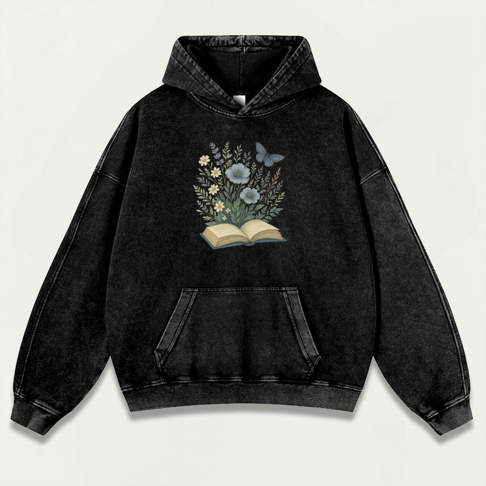 Wildflower Pages Vintage Premium Heavyweight Plant Hoodie-HikeVista