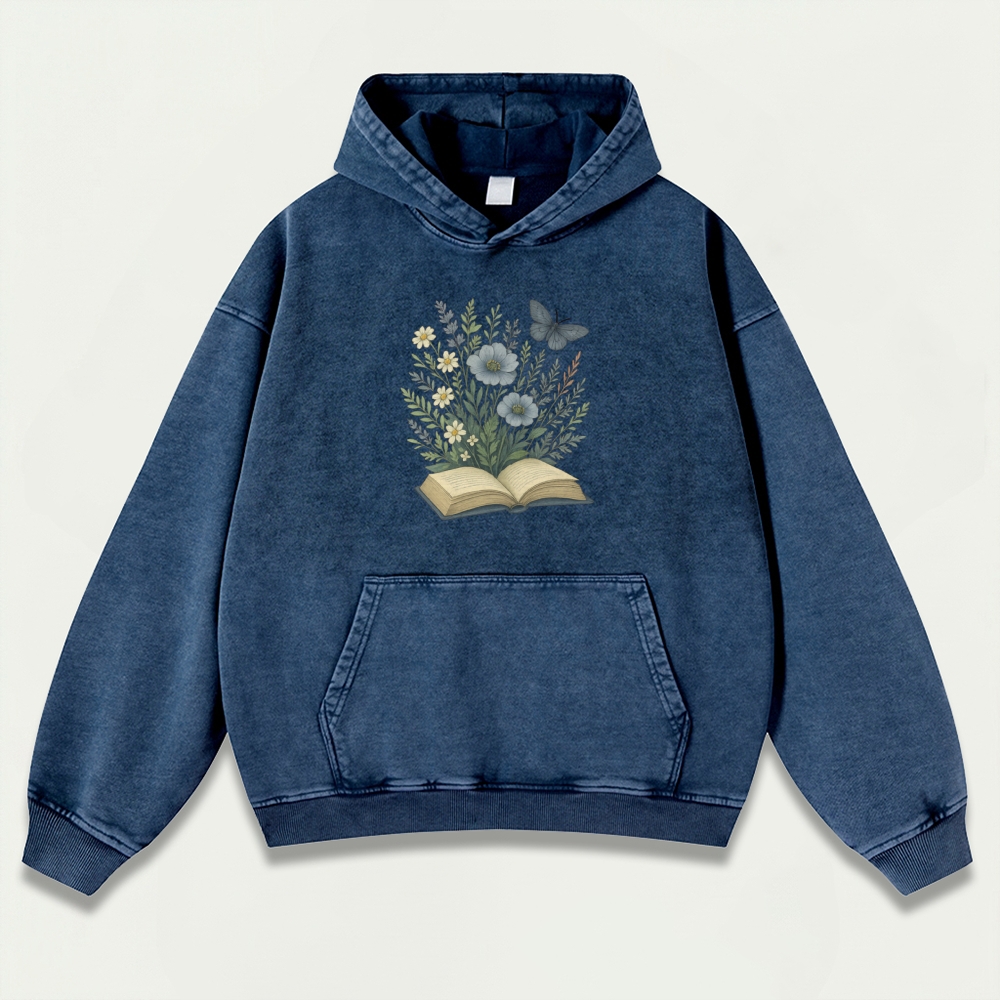 Wildflower Pages Vintage Premium Heavyweight Plant Hoodie-HikeVista