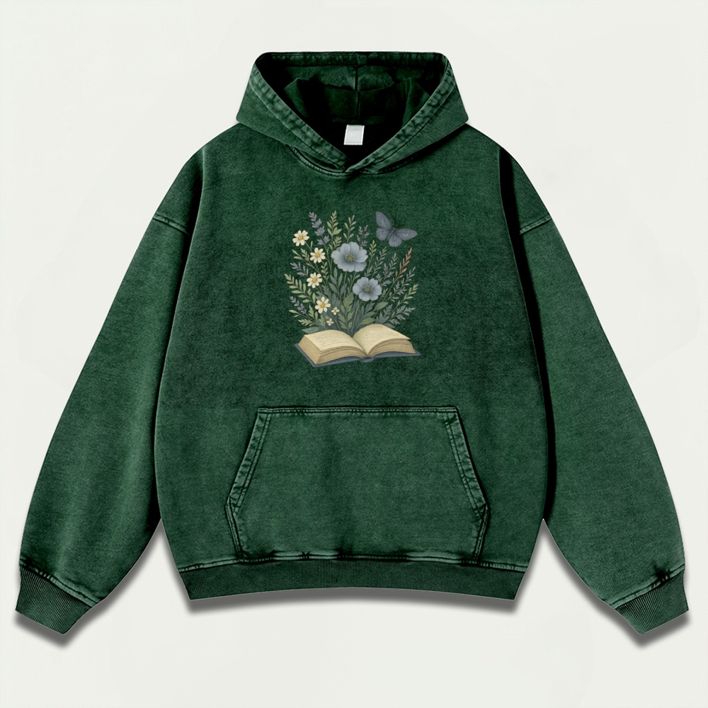 Wildflower Pages Vintage Premium Heavyweight Plant Hoodie-HikeVista