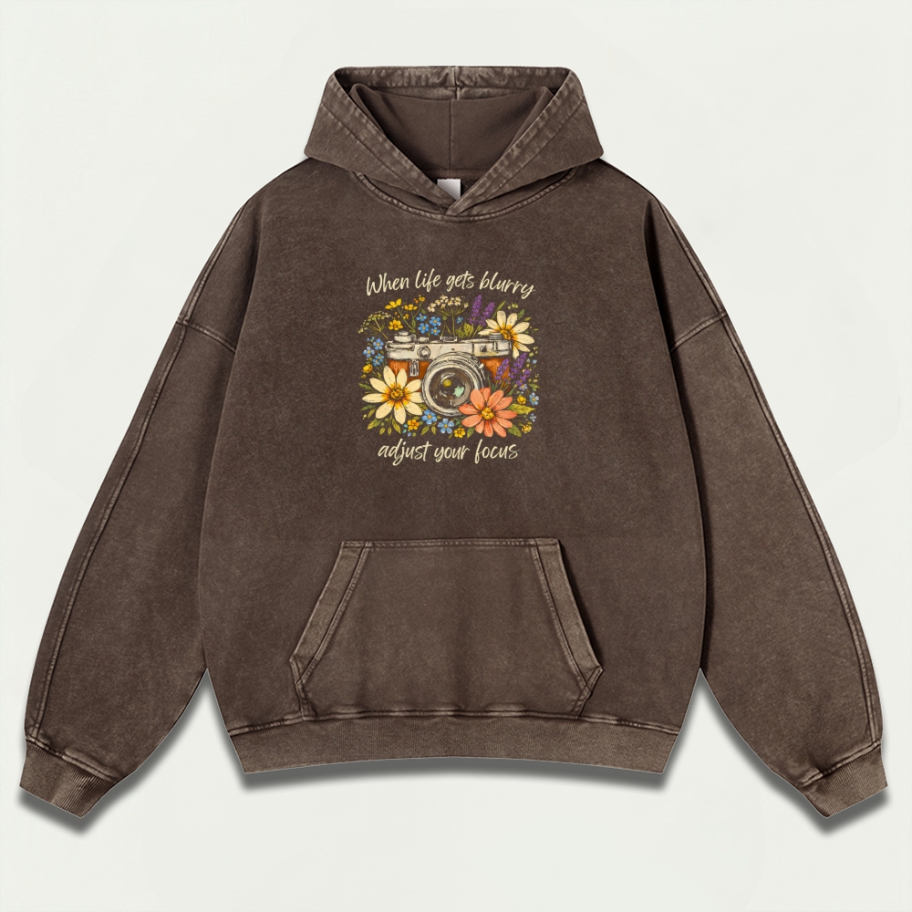 Flower Camera Vintage Premium Heavyweight Plant Hoodie-HikeVista