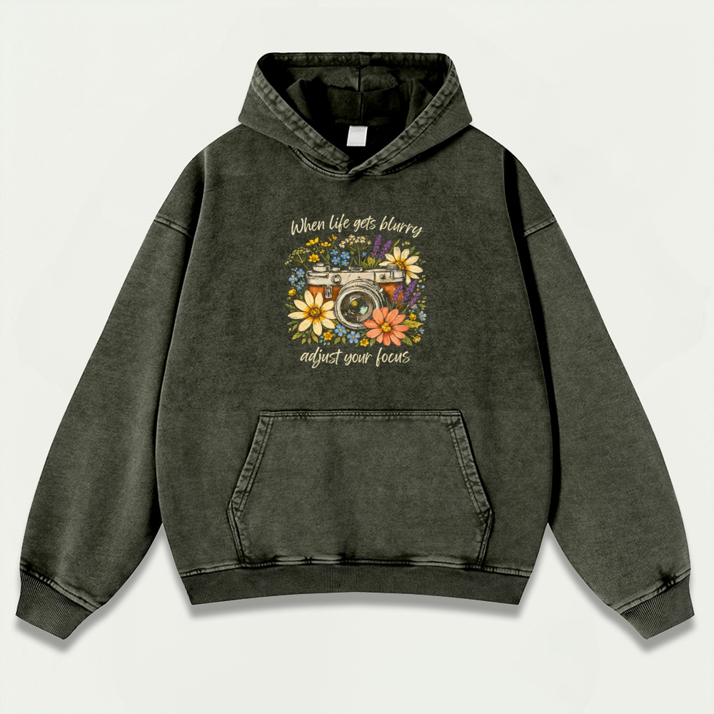 Flower Camera Vintage Premium Heavyweight Plant Hoodie-HikeVista