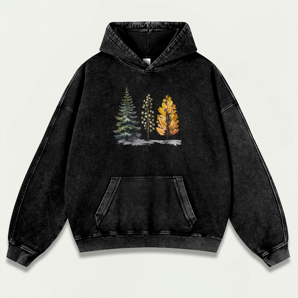 Trees Vintage Premium Heavyweight Plant Hoodie-HikeVista