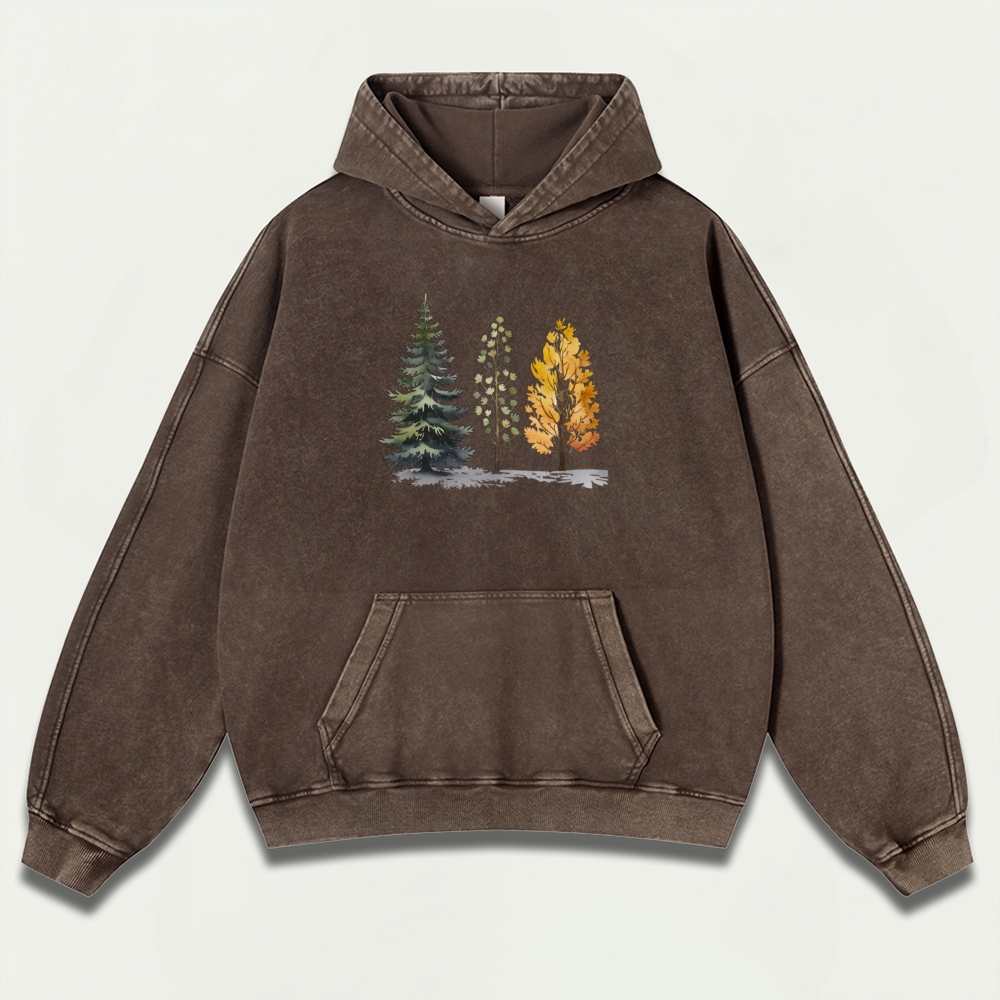 Trees Vintage Premium Heavyweight Plant Hoodie-HikeVista