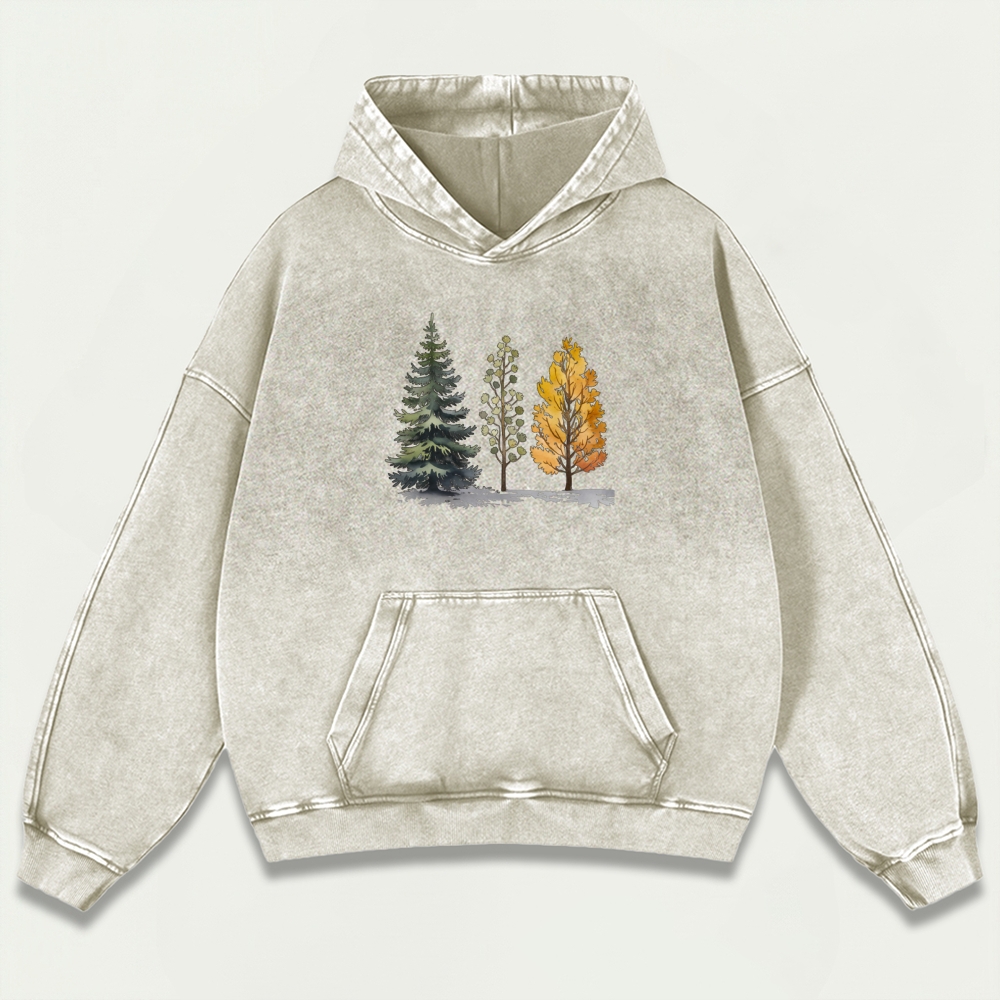 Trees Vintage Premium Heavyweight Plant Hoodie-HikeVista