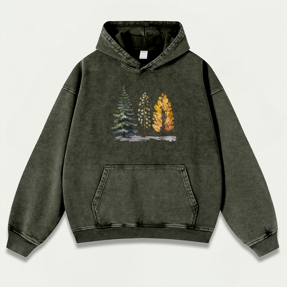 Trees Vintage Premium Heavyweight Plant Hoodie-HikeVista