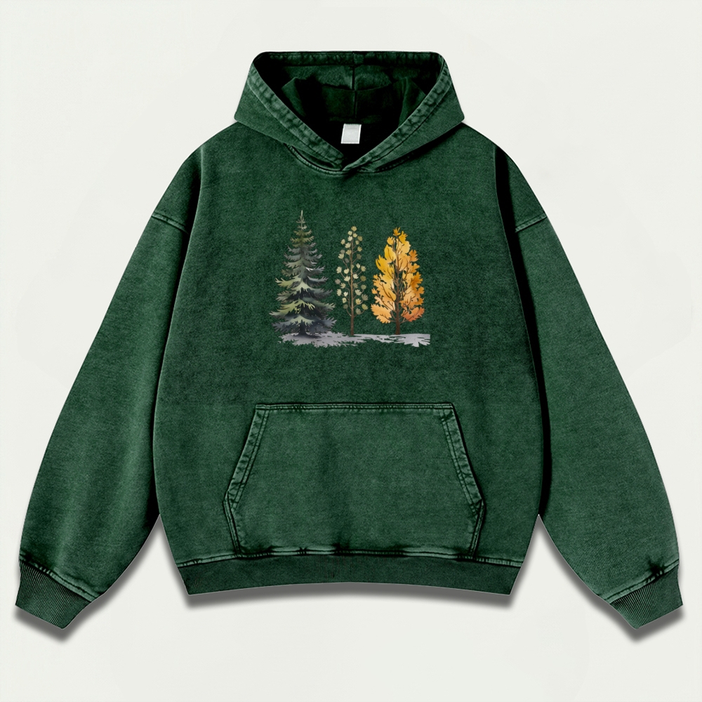 Trees Vintage Premium Heavyweight Plant Hoodie-HikeVista