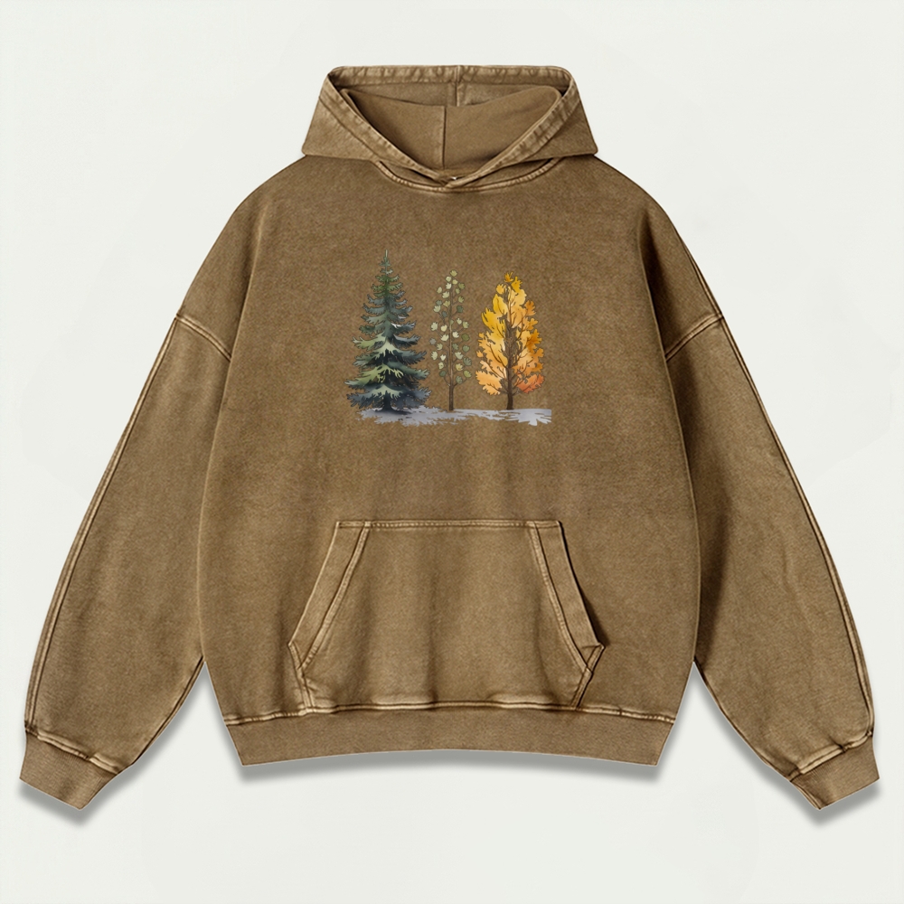 Trees Vintage Premium Heavyweight Plant Hoodie-HikeVista