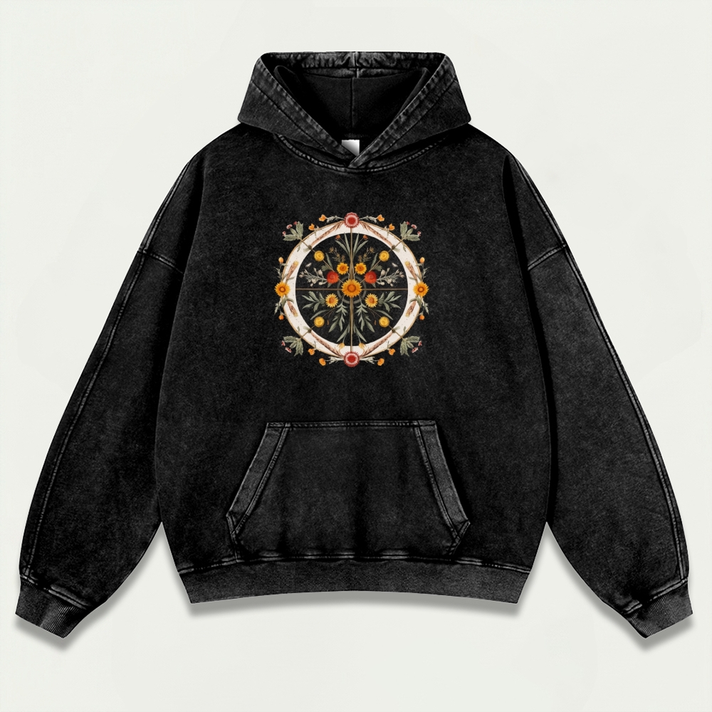 Wildflowers Vintage Premium Heavyweight Plant Hoodie-HikeVista