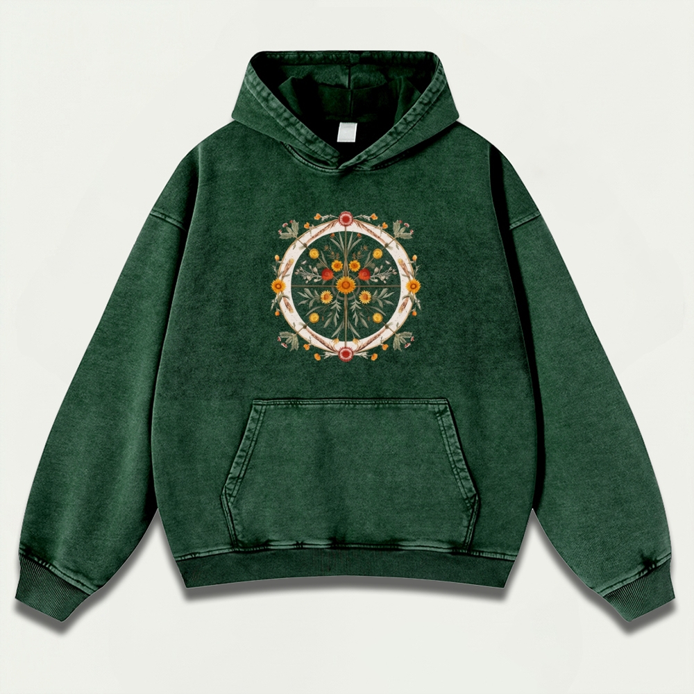 Wildflowers Vintage Premium Heavyweight Plant Hoodie-HikeVista