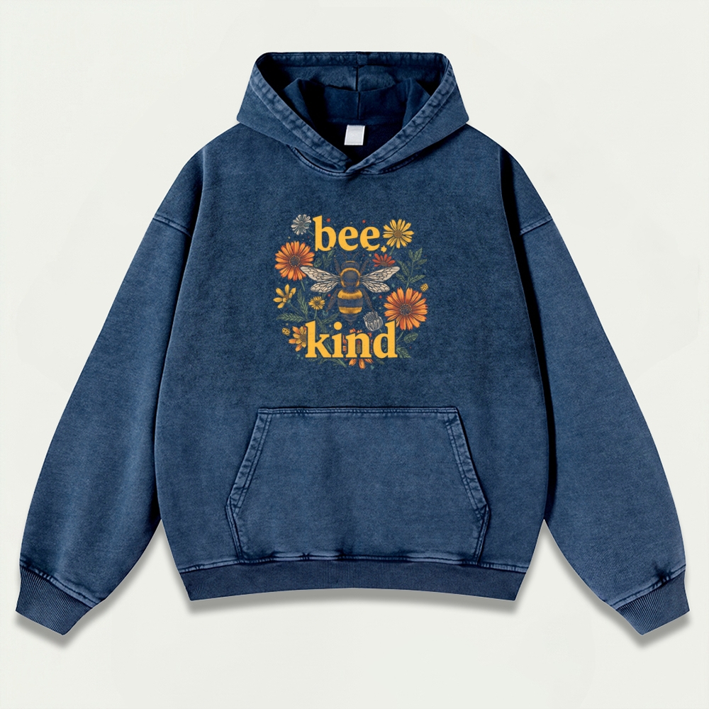 Bee Kind Vintage Premium Heavyweight Hiking Hoodie-HikeVista
