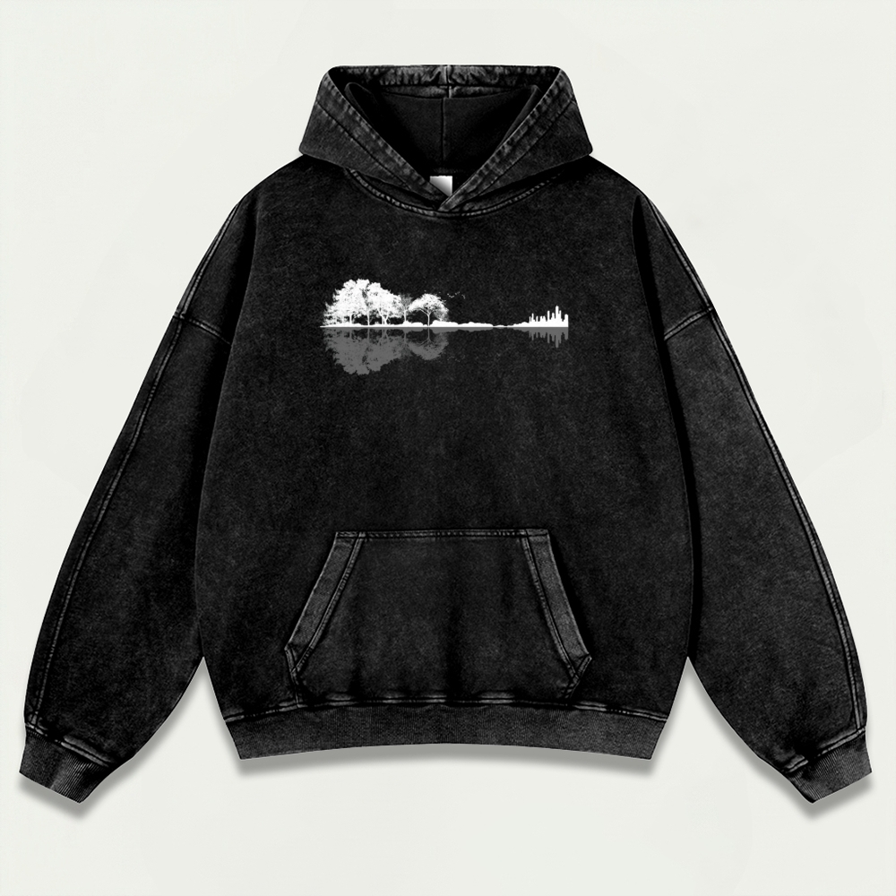 Trees Lake Vintage Premium Heavyweight Trail Hoodie-HikeVista