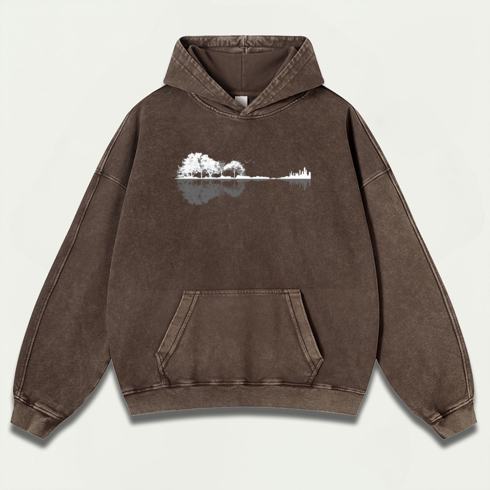 Trees Lake Vintage Premium Heavyweight Trail Hoodie-HikeVista