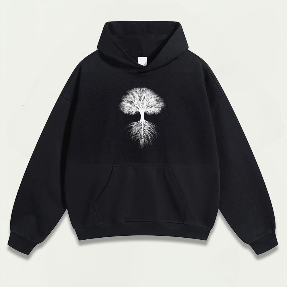 Forest Roots Tree Heavyweight Plant Hoodie-HikeVista