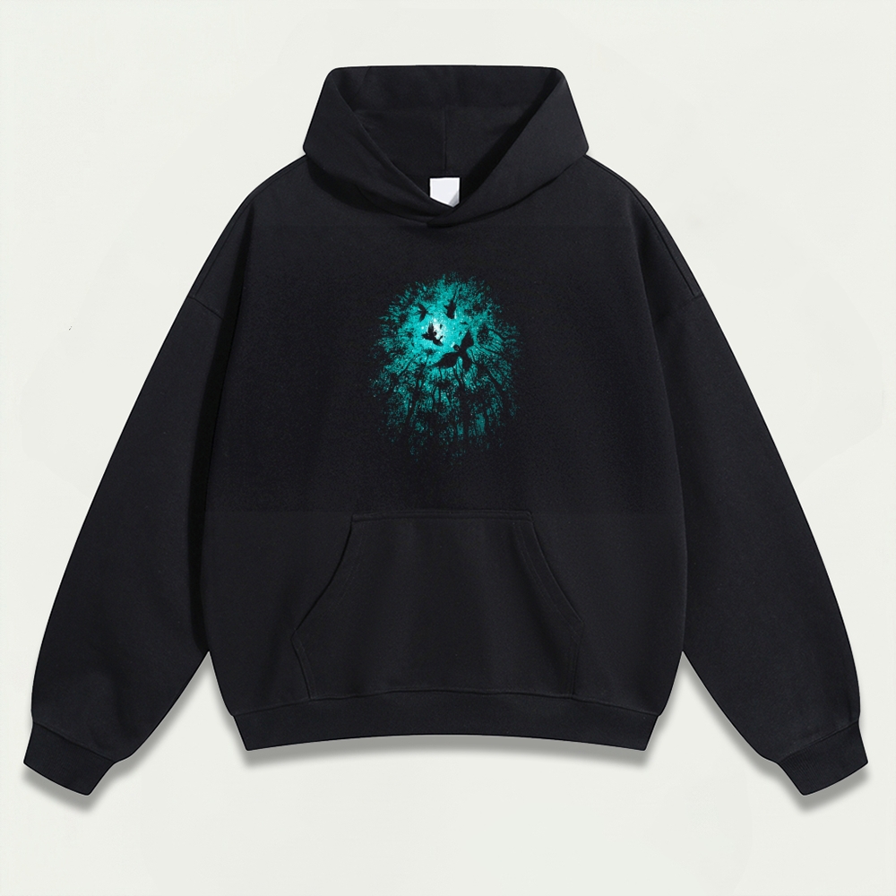 Bird Forest Heavyweight Hiking Hoodie-HikeVista