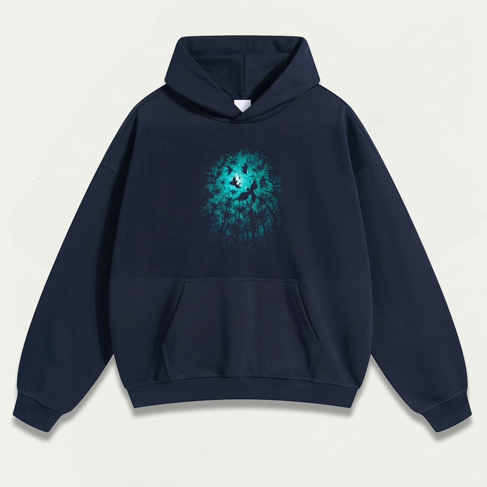 Bird Forest Heavyweight Hiking Hoodie-HikeVista