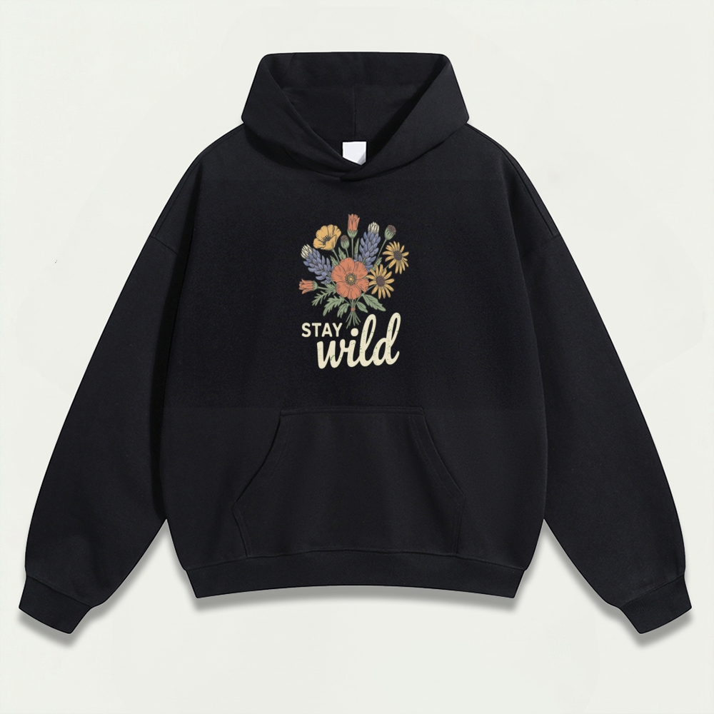 Stay Wild Flower Heavyweight Plant Hoodie-HikeVista