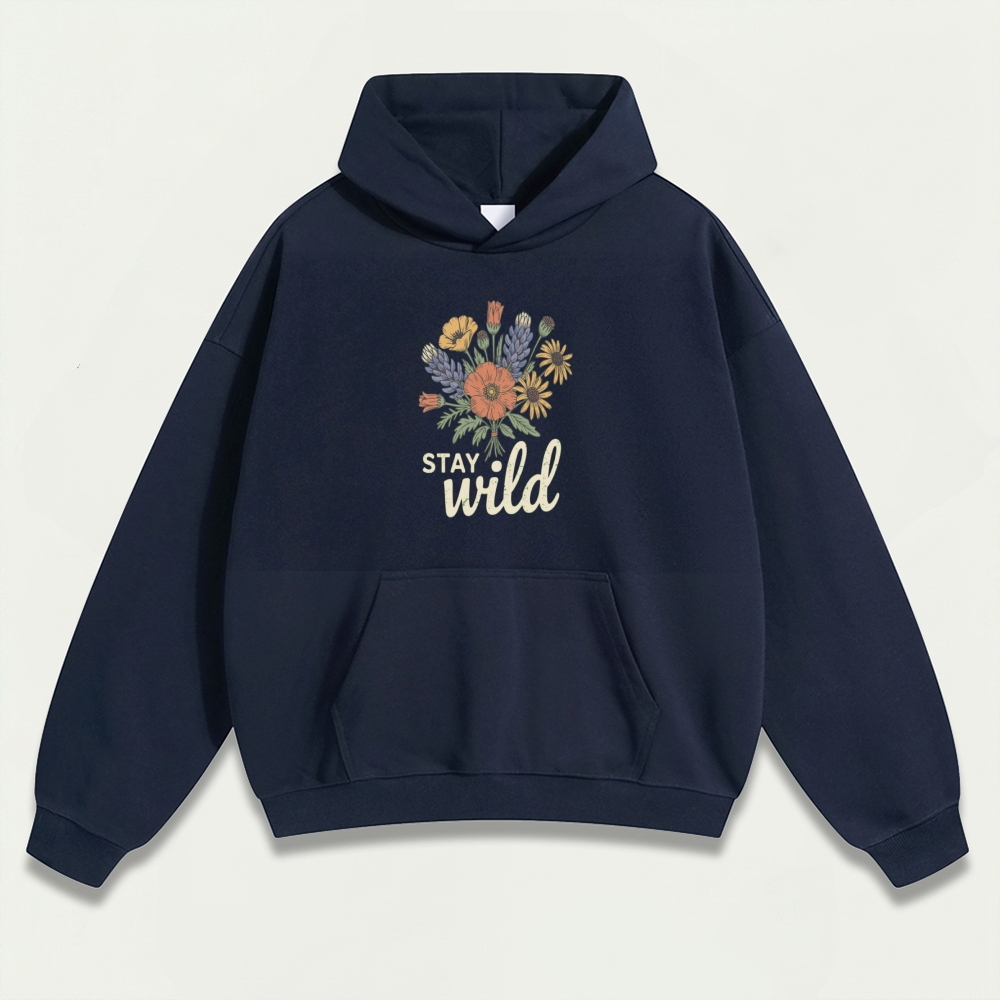 Stay Wild Flower Heavyweight Plant Hoodie-HikeVista