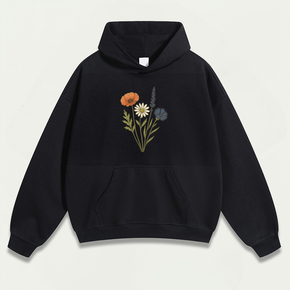 Wildflower Heavyweight Plant Hoodie-HikeVista