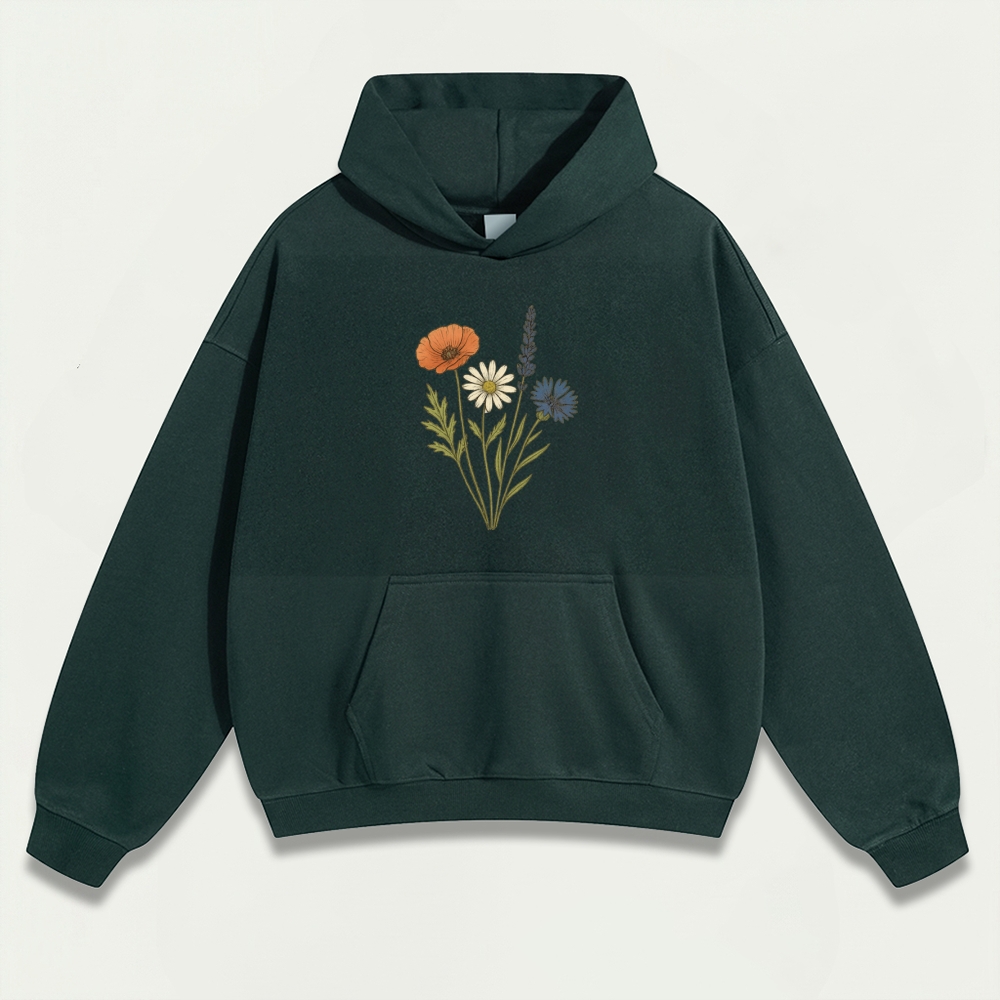 Wildflower Heavyweight Plant Hoodie-HikeVista