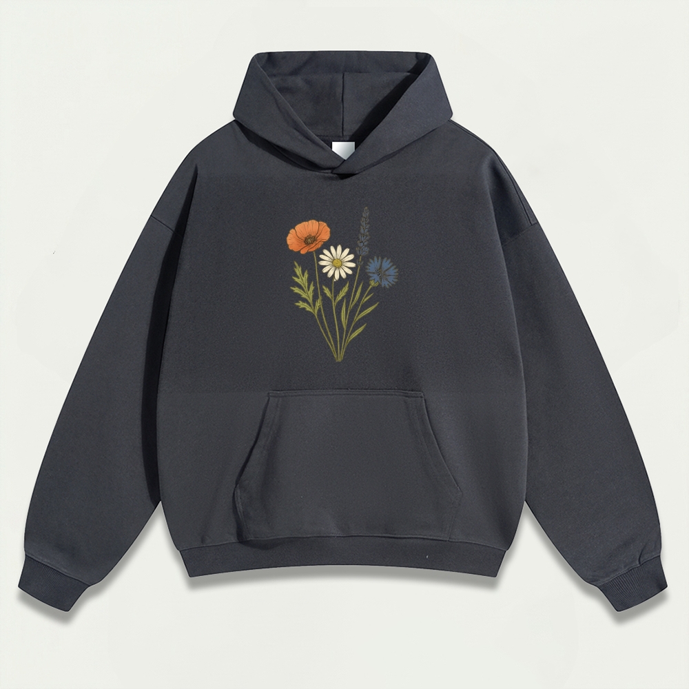 Wildflower Heavyweight Plant Hoodie-HikeVista