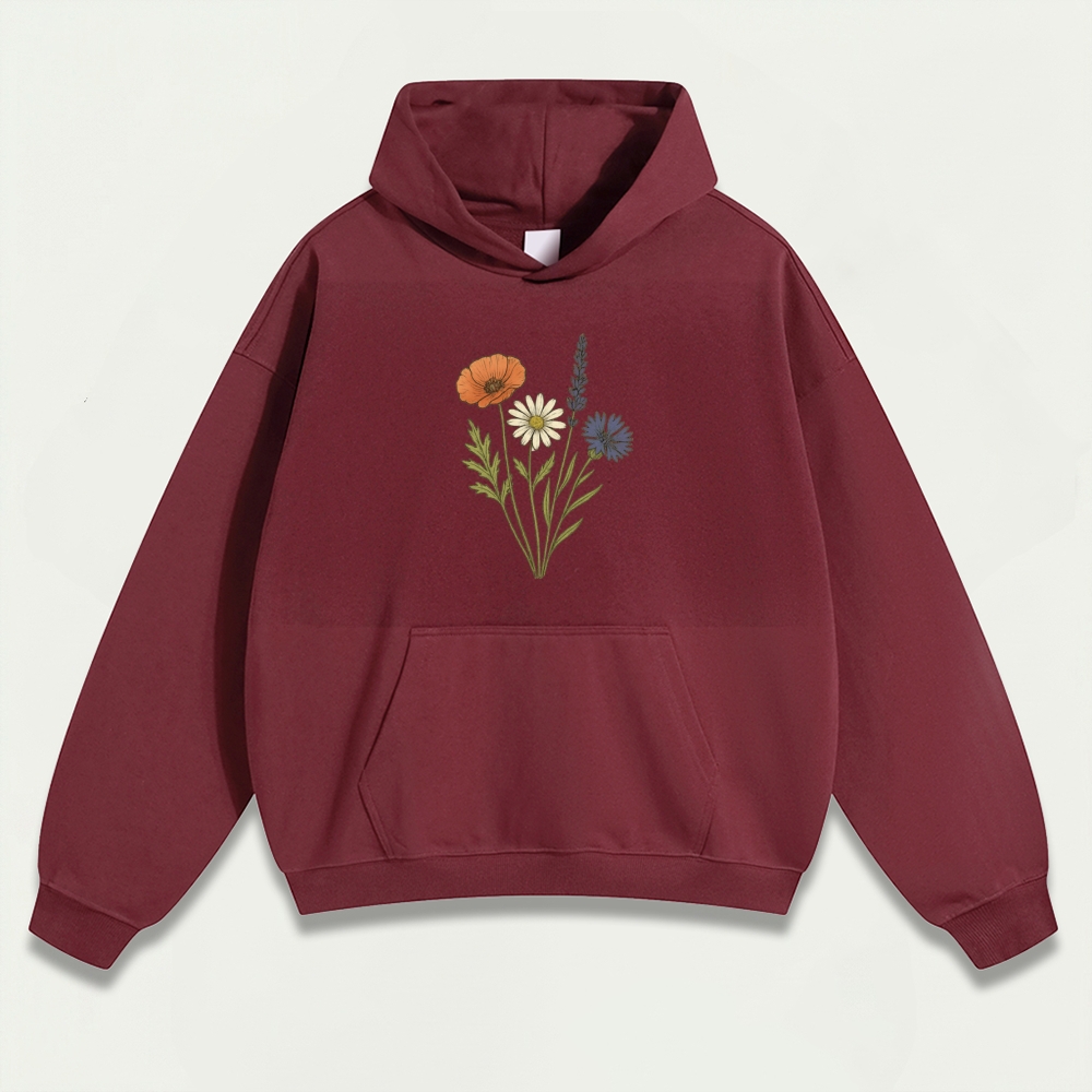 Wildflower Heavyweight Plant Hoodie-HikeVista
