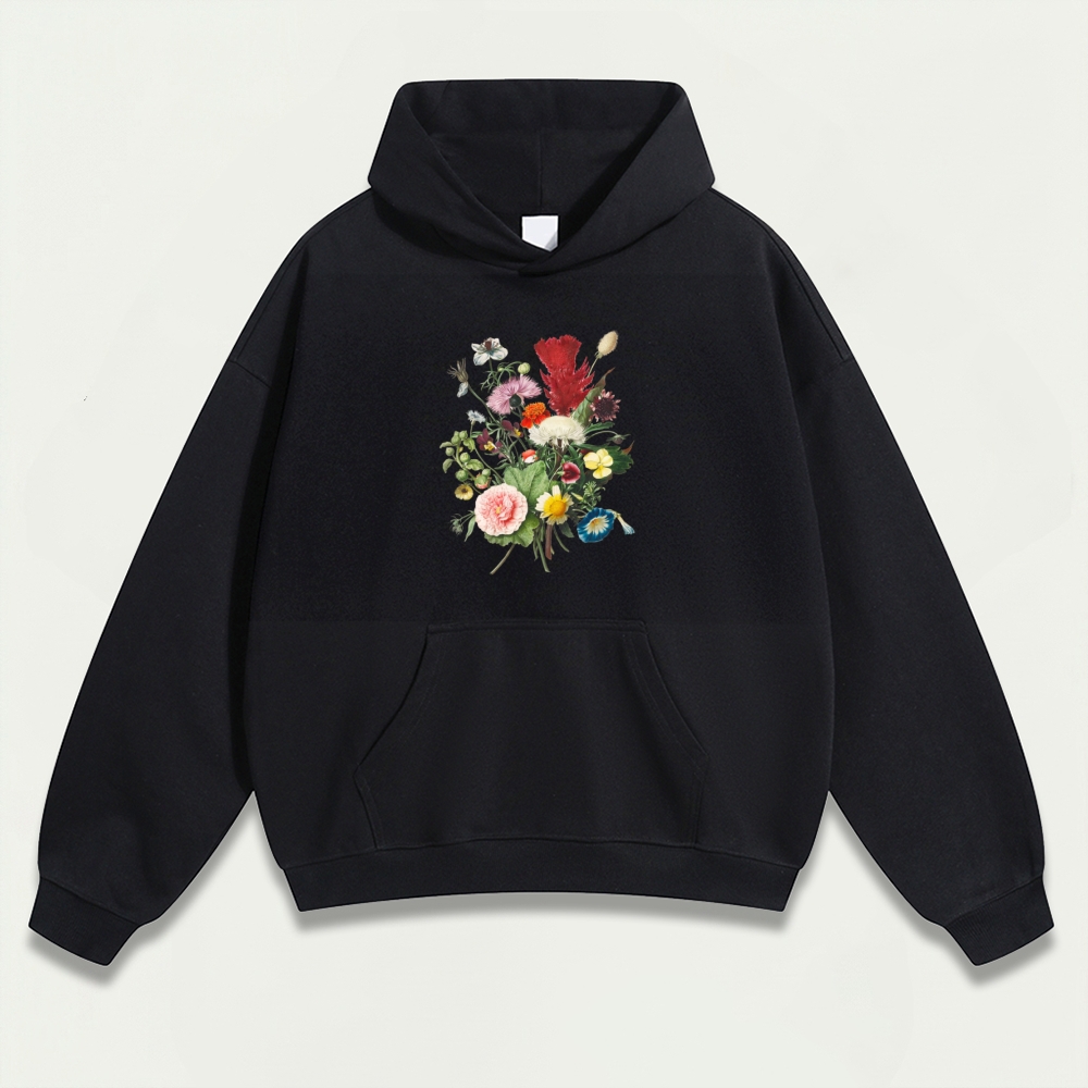 Blooming Flowers Heavyweight Plant Hoodie-HikeVista