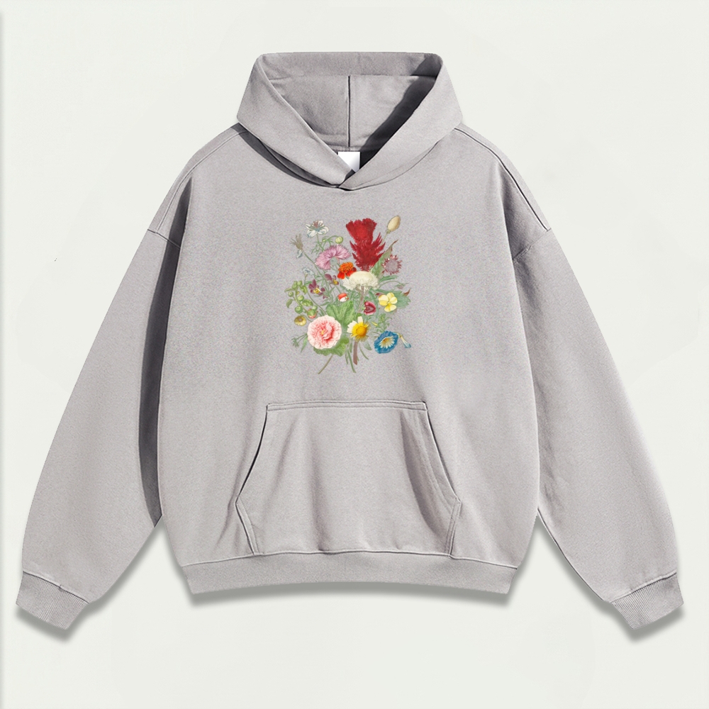 Blooming Flowers Heavyweight Plant Hoodie-HikeVista